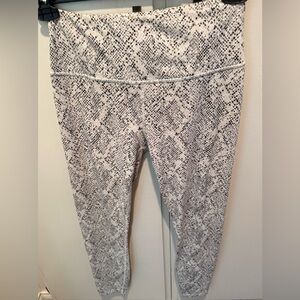 Varley White and Black Snake Print Leggings